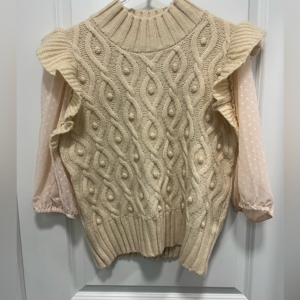 Voy Sweater Best Blouse Beige/pink Size Large
